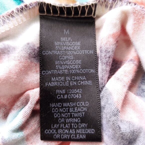 Felicity & Coco Jersey Maxi Dress M Multi Crochet Back Empire Waist Flowy Boho - Picture 11 of 11